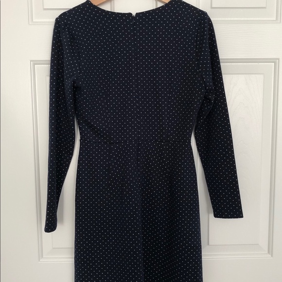 LOFT Navy Blue and White Polka Dot Dress - Picture 2 of 4